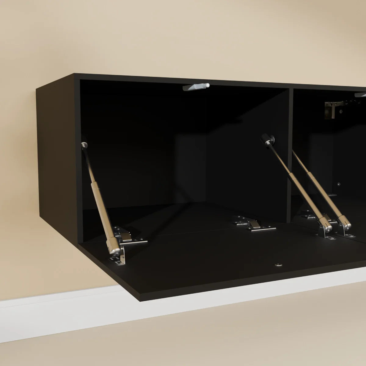 Mora TV Bänk | Stående / Vägghängd | 180 cm Svart