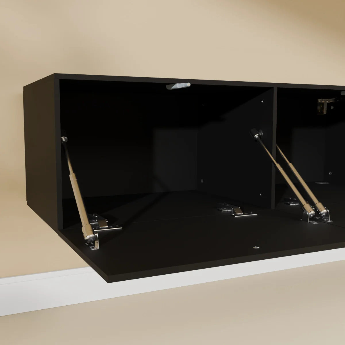 Mora TV Bänk | Stående / Vägghängd | 200 cm Svart