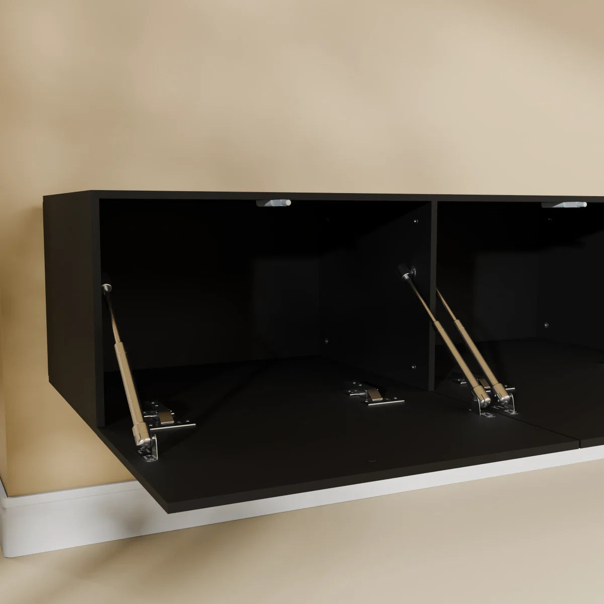 Mora TV Bänk | Stående / Vägghängd | 300 cm Svart