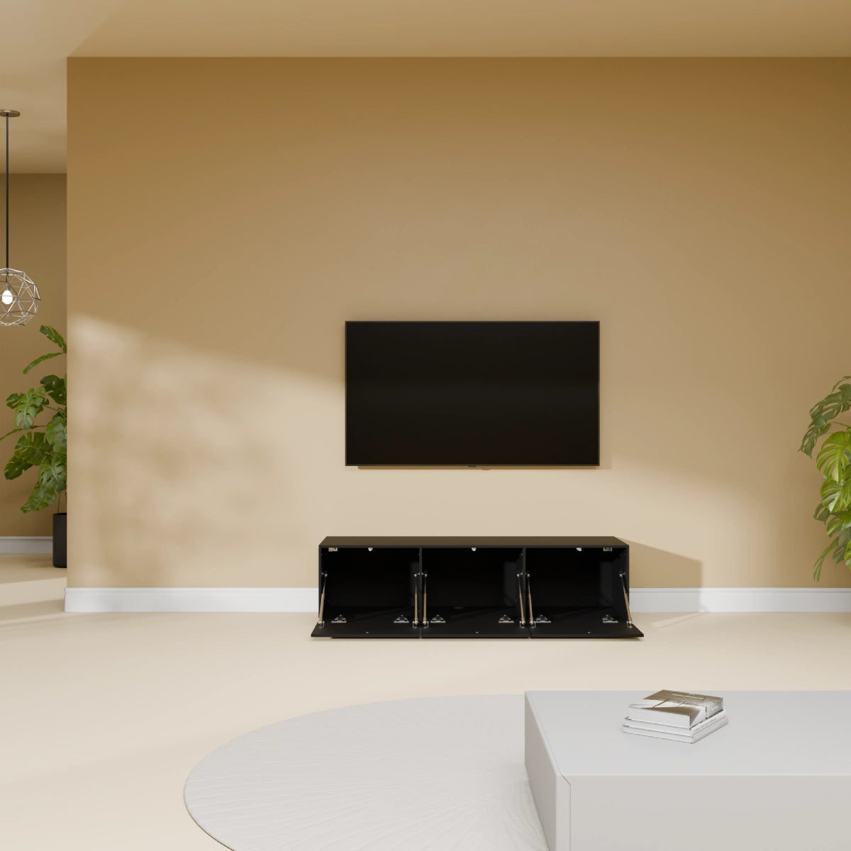 Mora TV Bänk | Stående / Vägghängd | 120 cm Svart