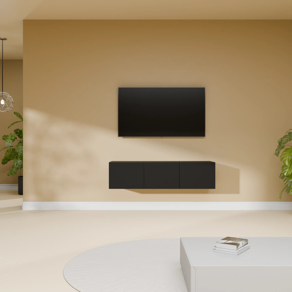 Mora TV Bänk | Stående / Vägghängd | 120 cm Svart