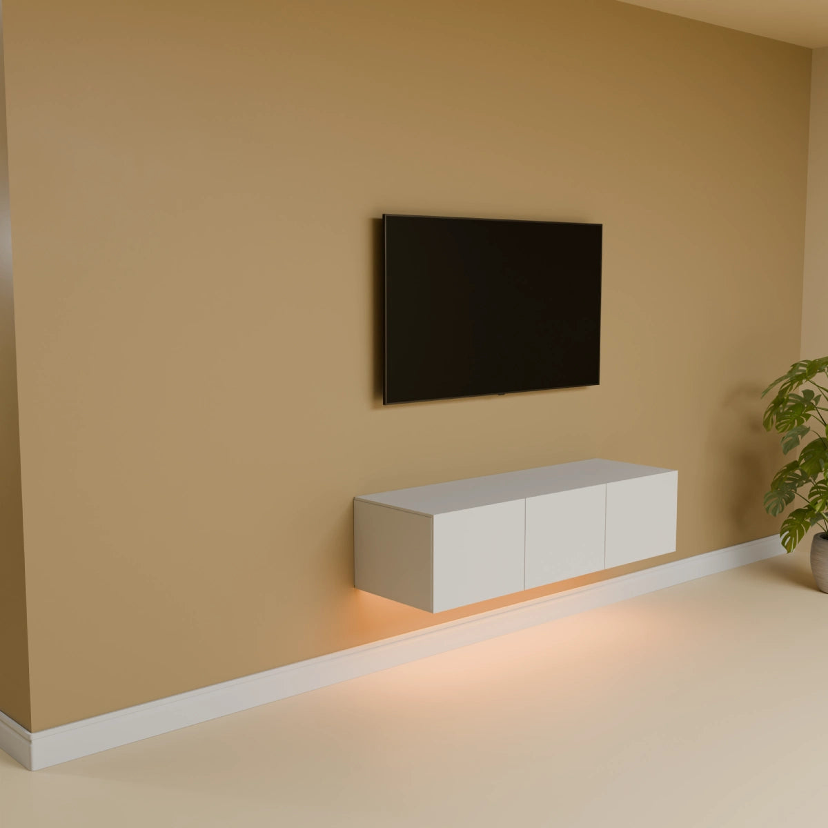 Mora TV Bänk | Stående / Vägghängd | 120 cm Vit