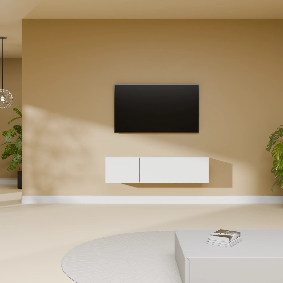 Mora TV Bänk | Stående / Vägghängd | 120 cm Vit