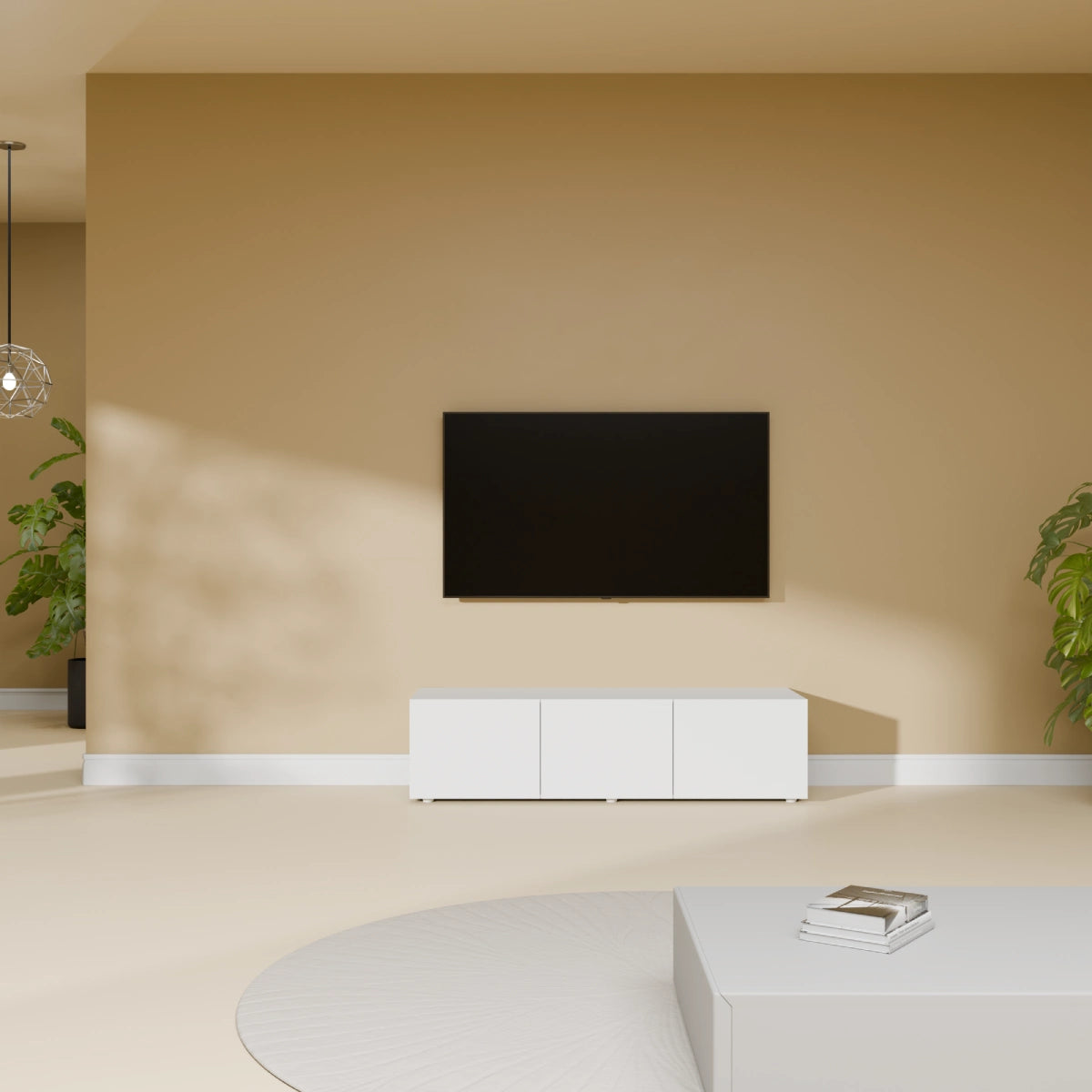 Mora TV Bänk | Stående / Vägghängd | 120 cm Vit